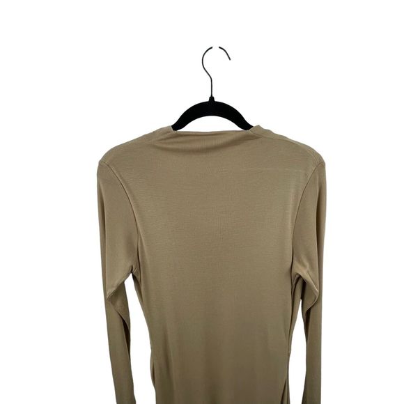 18. NWT Ted Baker Neyda Wrap Dress Tan Camel Size 4/6 100% Lyocell Cowl Neck - Picture 9 of 15